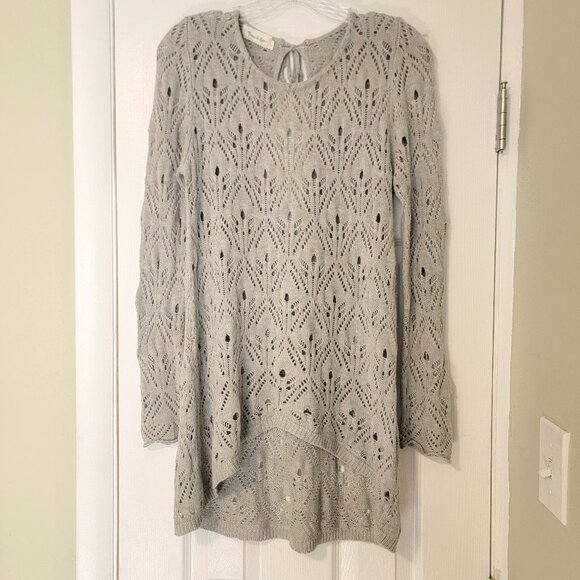 Grace & Lace Pointelle Knit Sweater 2 Way - Picture 1 of 5